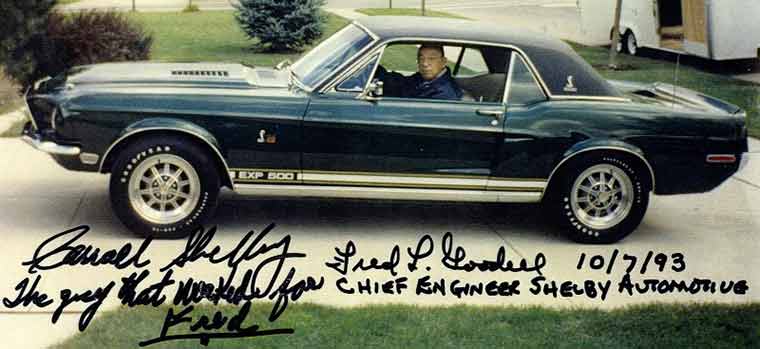 Fred Goodell Carroll Shelby signed photo